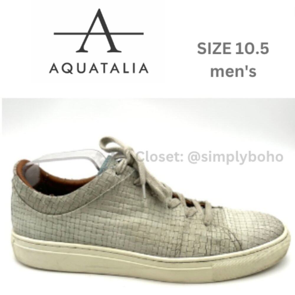 AQUATALIA men's fashion sneakers gray leather SIZE 10.5